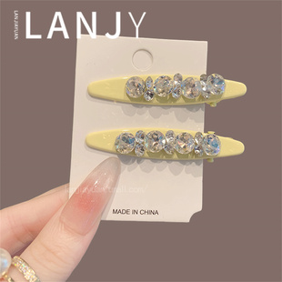 时尚 额前碎发整理刘海夹侧边夹发夹 甜美镶钻鸭嘴夹女2025年新款