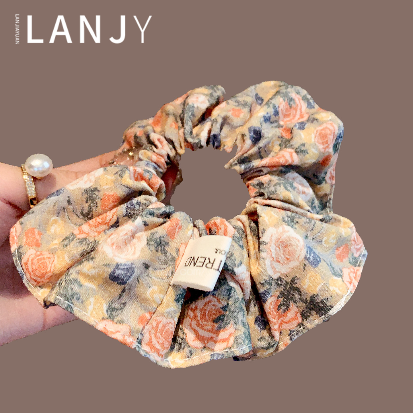 法式复古油画风玫瑰大肠发圈