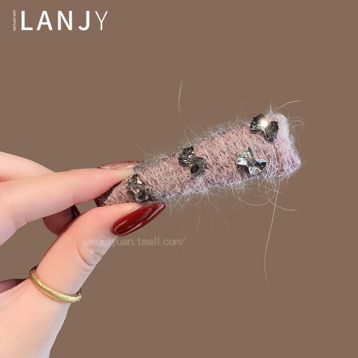 韩版粉紫色毛线缠绕发夹精致蝴蝶结闪钻侧边夹碎发整理刘海夹bb夹,饰品/流行首饰/时尚饰品新,发饰,淘宝优惠券,粉丝福利购,淘宝优惠卷