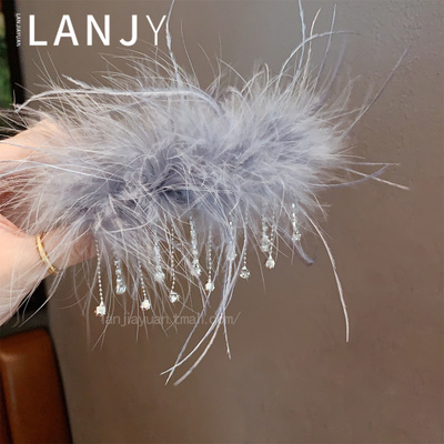 气质超仙蓬松羽毛发夹