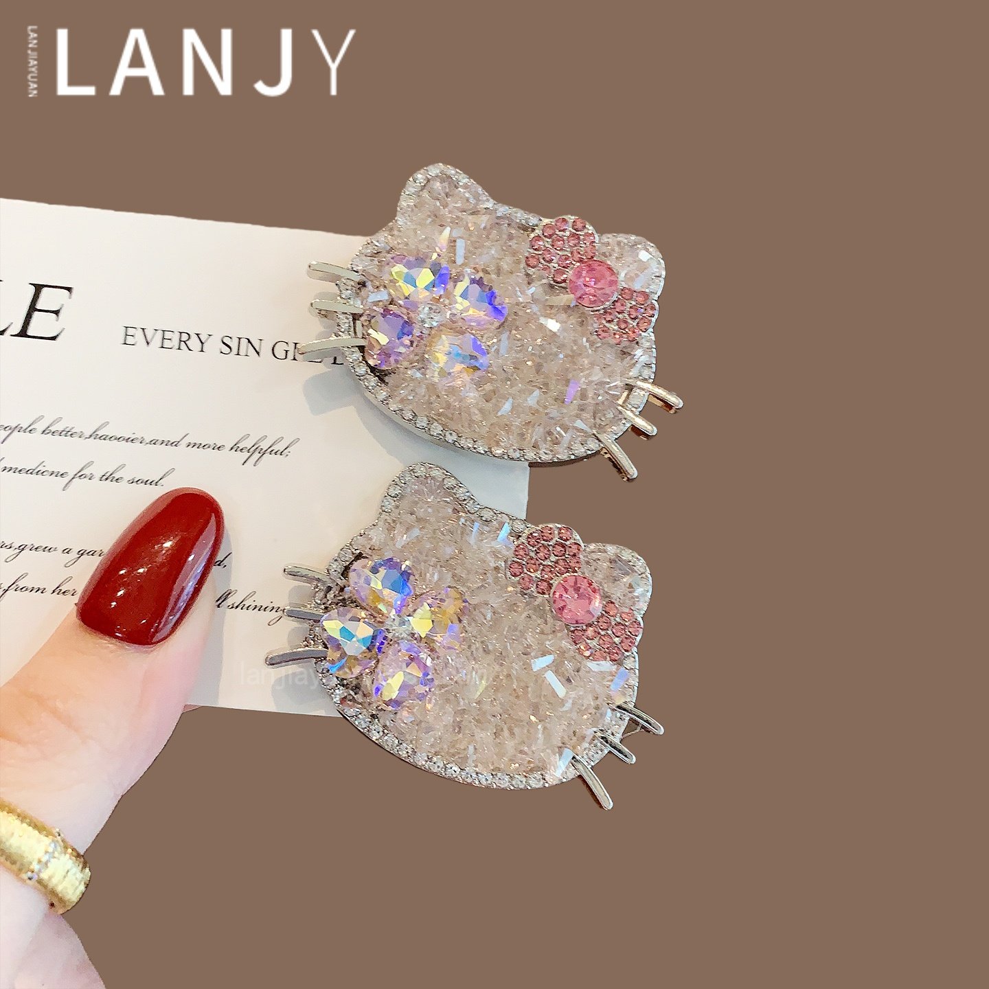 轻奢重工水晶猫咪发夹甜美可爱刘海夹韩系小众侧边夹鸭嘴夹发卡女,饰品/流行首饰/时尚饰品新,发饰,淘宝优惠券,粉丝福利购,淘宝优惠卷