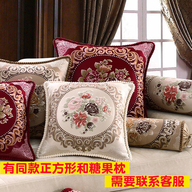 欧式沙发靠枕含芯60 80大号床头靠背垫套抱枕靠垫套长方形可拆洗|ruв категории домашний ткань, подушка/подушка - от Buy2taobao.com для оказания профессиональной услуги покупки агента Taobao