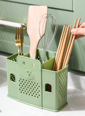 家用免打孔筷子篓筷子筒厨房塑料创意沥水餐具收纳盒筷子盒筷子笼