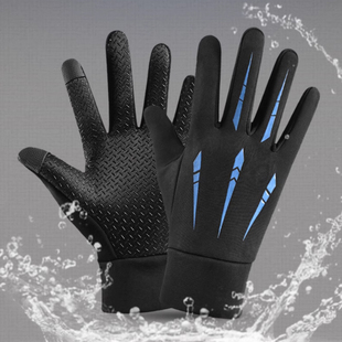 防风防水加绒保暖摩托车冬季防寒户外骑行骑车全指外卖男触屏手套