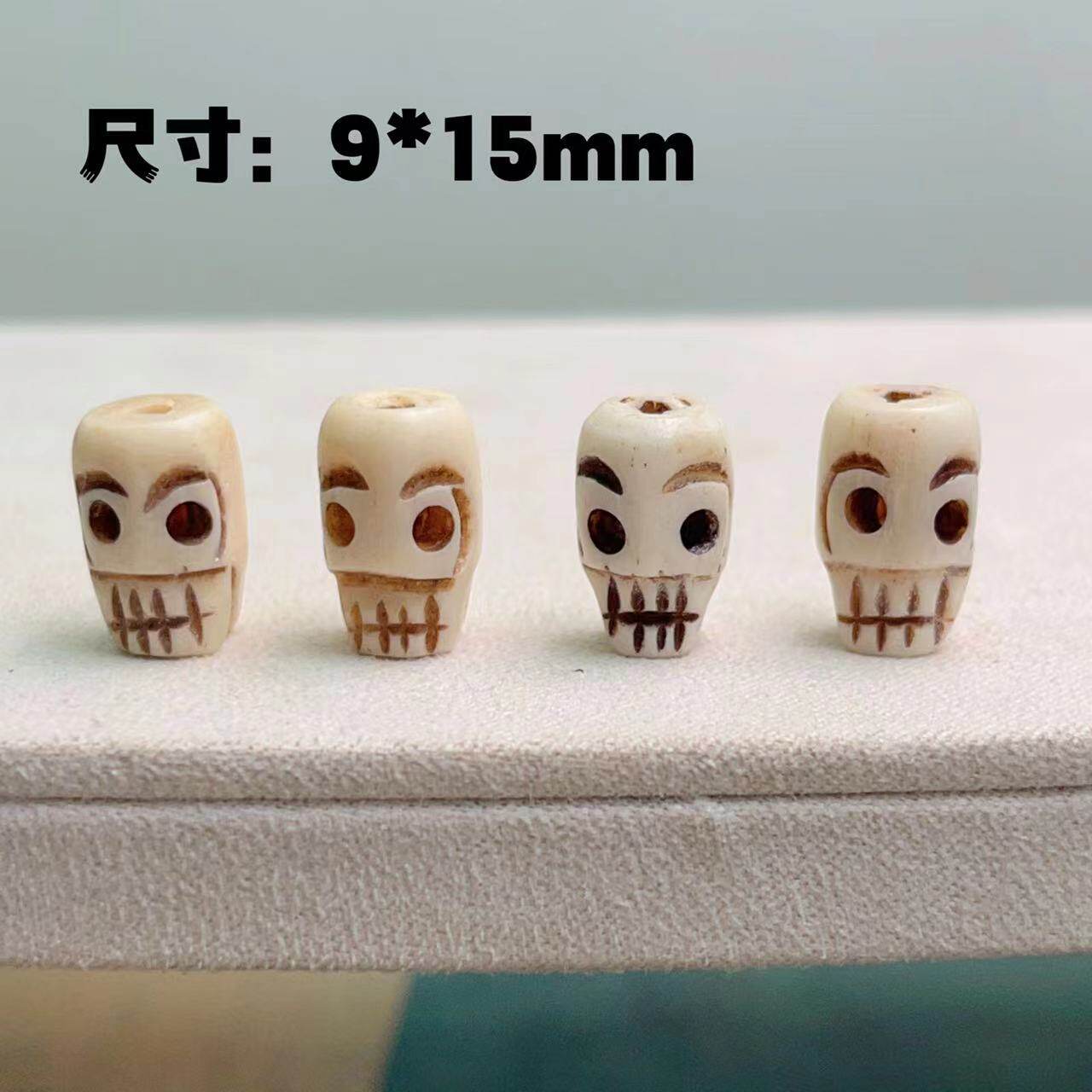 藏式老驼骨雕刻阿呆尸陀林骷髅散珠diy骷髅配件配饰腰珠顶珠