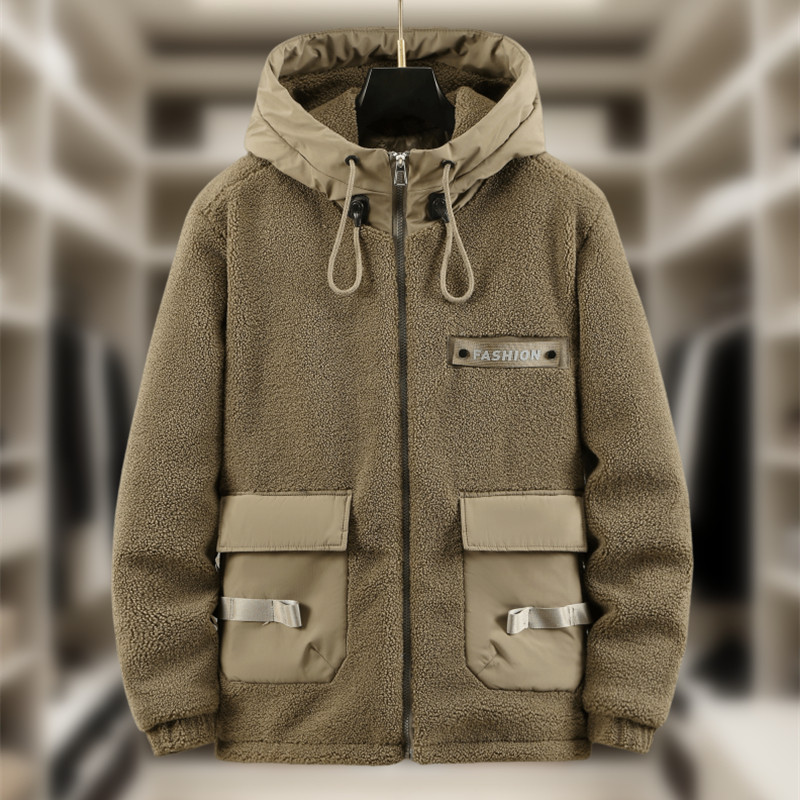2025秋冬季新款羊羔绒棉服男士外套颗粒抓绒潮流美式工装帅气棉衣,男装,棉衣,淘宝优惠券,粉丝福利购,淘宝优惠卷