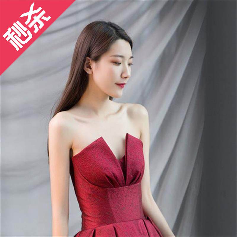 2020 new pattern gules undergarment covering the chest and abdomen bride Toast clothing Engagement Evening dress Simplicity Tailing banquet Annual meeting showin the Women's clothing/Boutique , Wedding/Cheongsam/Formal dress , Formal dress/Evening  category - from Buy2taobao.com to provide professional Taobao agent buy service
