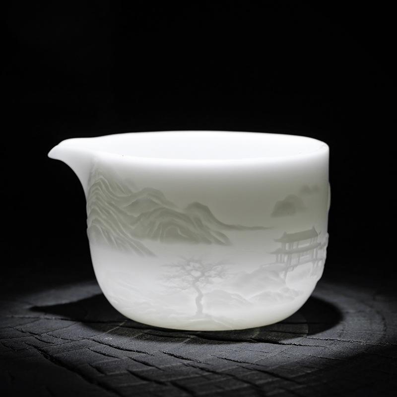 冰种玉瓷公道杯高档分茶器