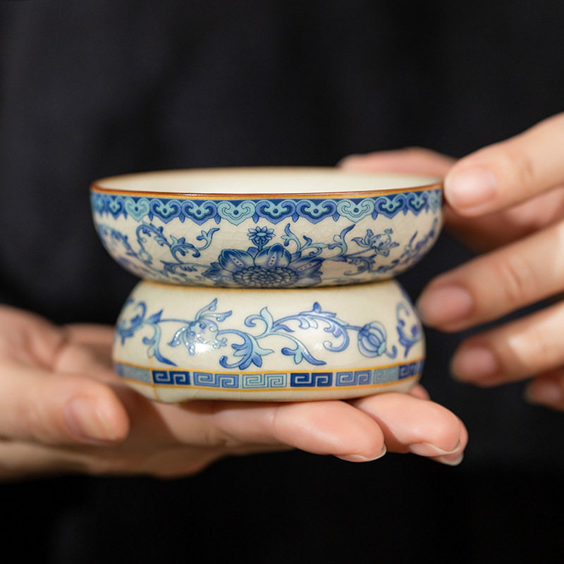 缠枝莲汝窑茶漏茶滤陶瓷茶叶过滤