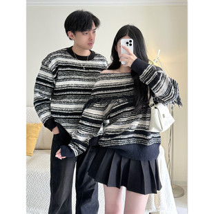 针织衫 情侣装 宽松法式 ins超火毛衣男女韩版 外套潮牌 秋冬2025新款
