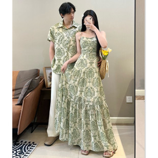 法式 2026新款 吊带连衣裙女高级感碎花裙遮肚显瘦裙子潮 夏季 情侣装