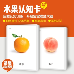 名词彩图儿童早教自闭宝宝益智训练发育迟缓康复教具 水果认知卡