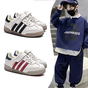 2025春秋新款 休闲小白鞋 男童鞋 女童板鞋 子跑步鞋 儿童真皮德训鞋