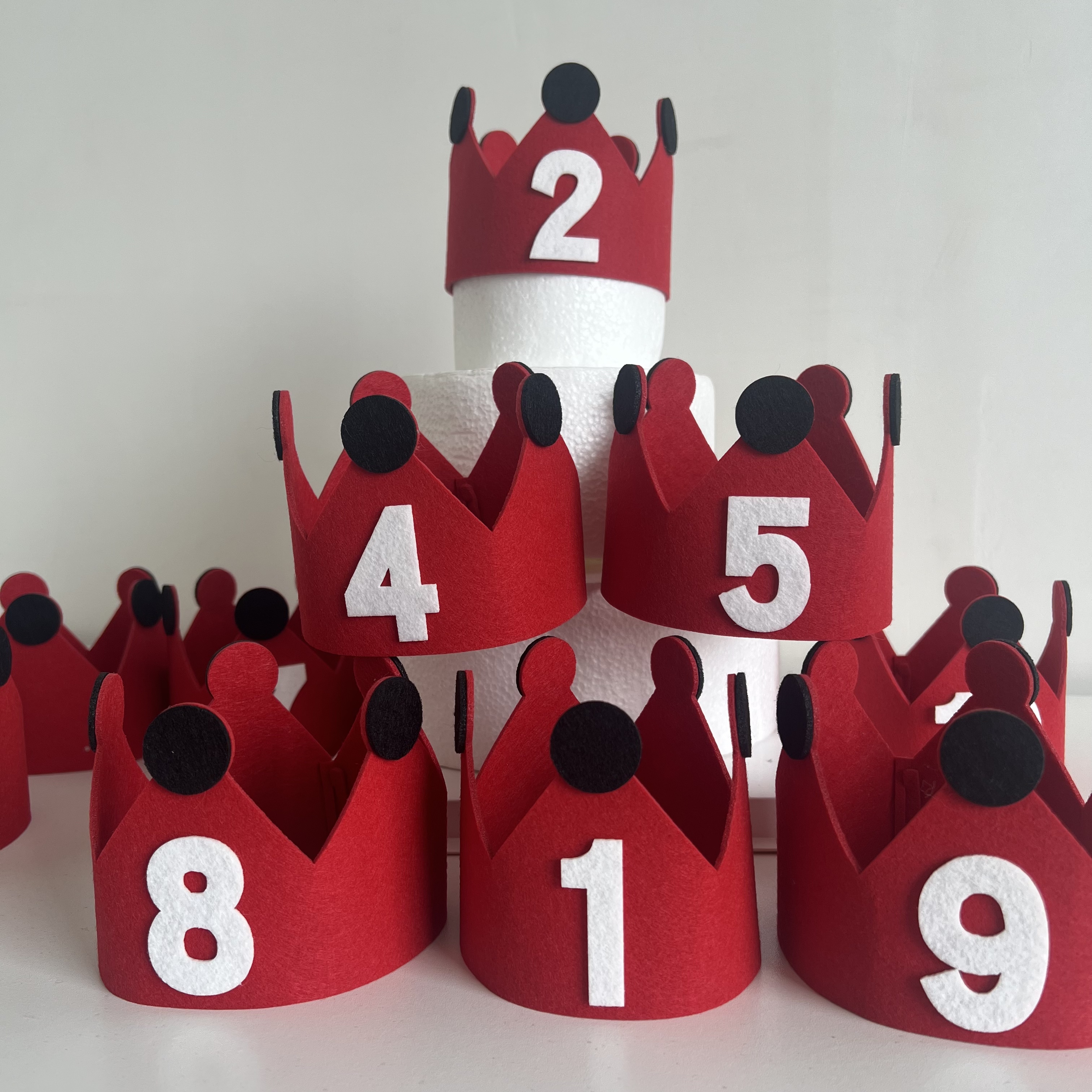 ins红色皇冠高级氛围感生日帽