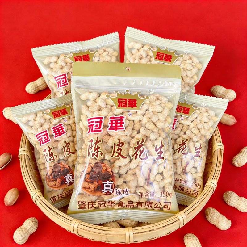 冠华陈皮花生350g装坚果炒货零食下酒花生休闲香脆甘草小金生花生