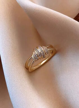 奥特莱斯专柜清仓撤柜捡漏18K金珍珠交叉戒指首饰outlets女配饰