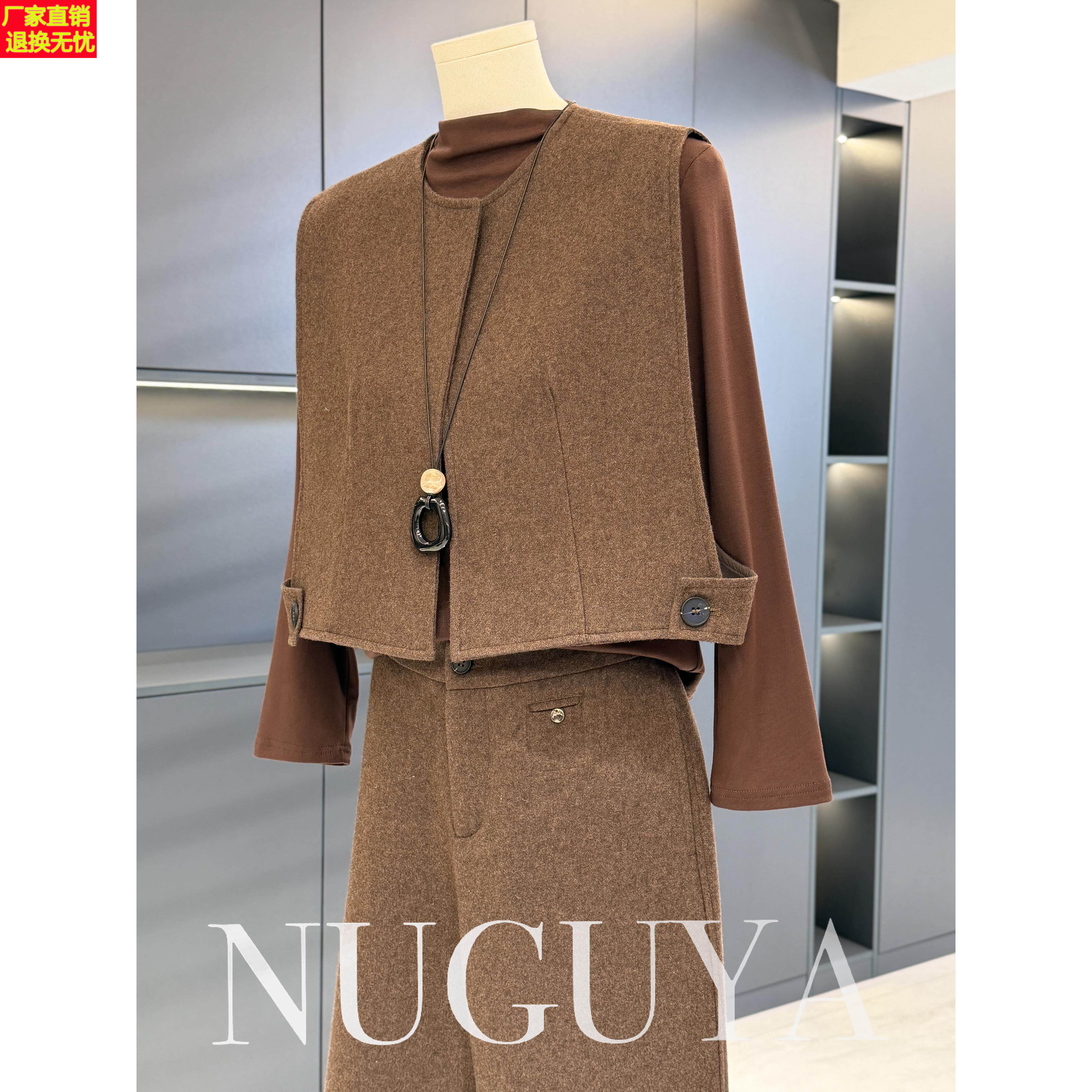 时尚洋气妈妈装坎肩三件套女减龄春装新款气质百搭中老年马甲套装