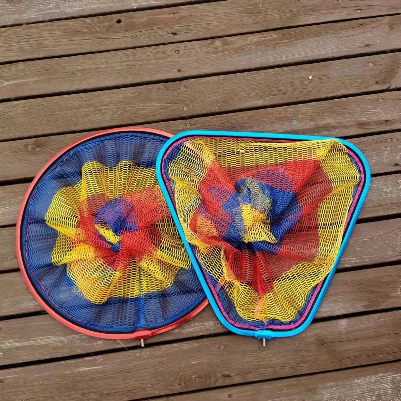 铝合金网头钓鱼抄网头圆形合金网头加厚大物三角抄网头捞鱼网兜