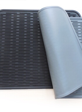 跨境热销加大号45X40CM硅胶沥水垫厨房隔热垫茶杯垫沥水防滑垫