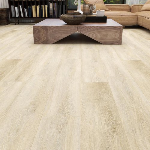 6.5mm奶油色原木风防水防滑SPC石塑地板锁扣地板革工厂直销