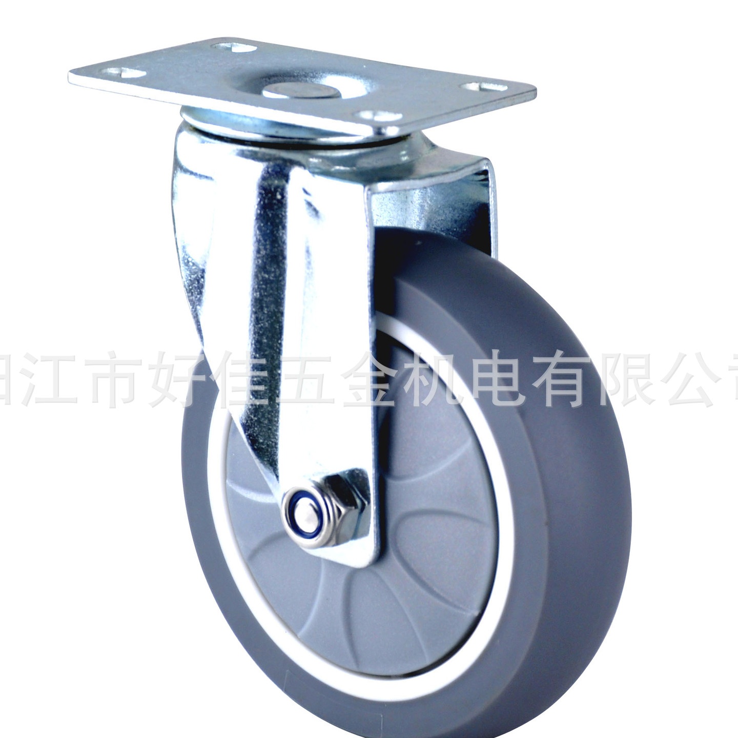 源头工厂产品125X32mm中型静音人造橡胶TPR平板万向家具脚轮