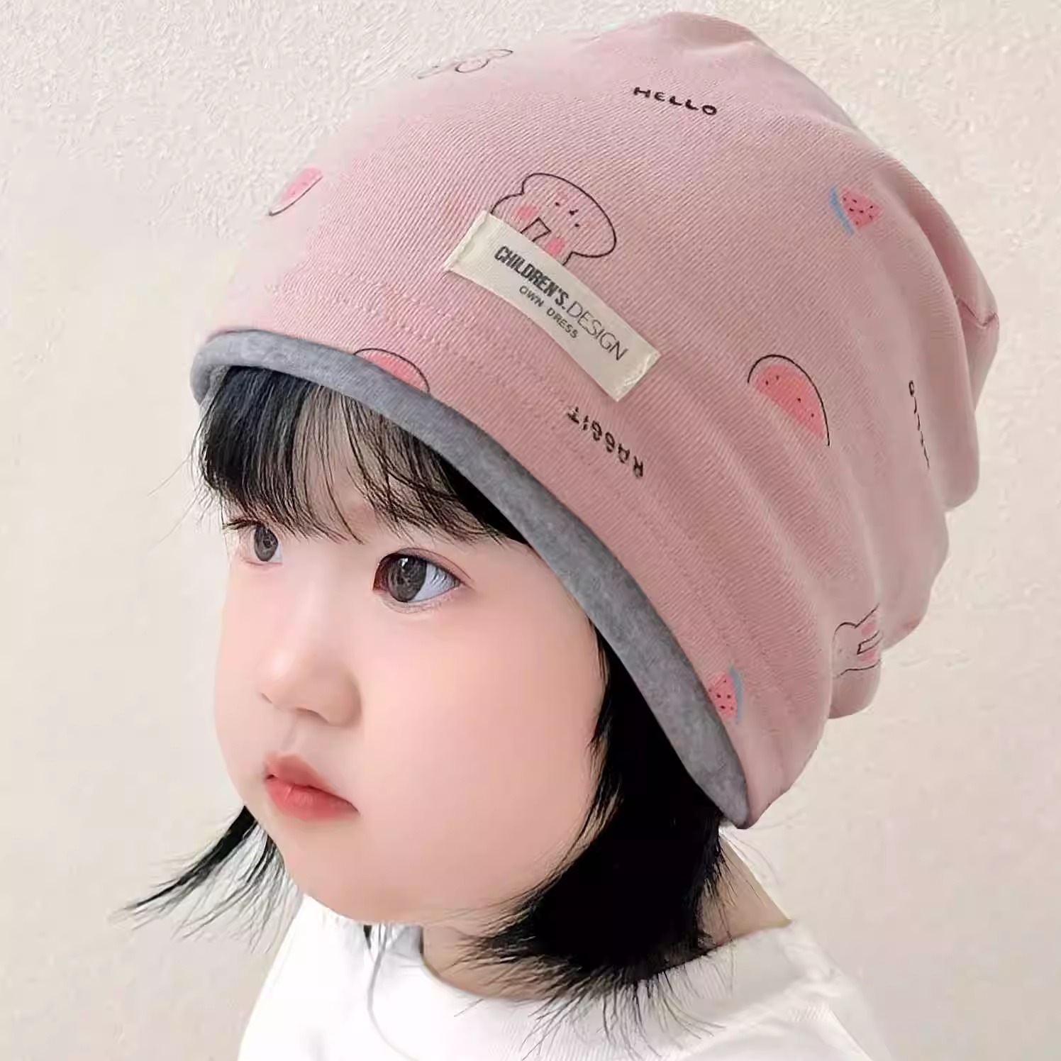 儿童春秋冬帽韩版纯棉a类套头帽