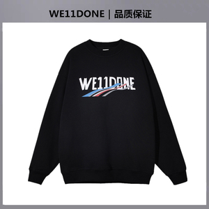 WE11DONE彩色字母圆领卫衣秋季美式宽松高街潮牌百搭情侣长袖上衣