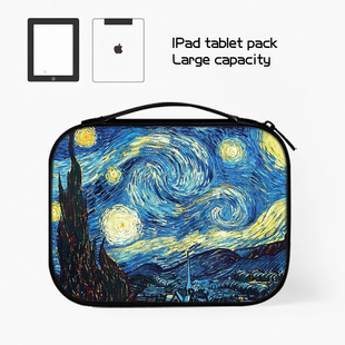 梵高平板收纳包适用苹果ipad10小米华为matepad11.5S电脑Pro12.9英寸手提外带SE内胆包air5键盘袋mini6保护套