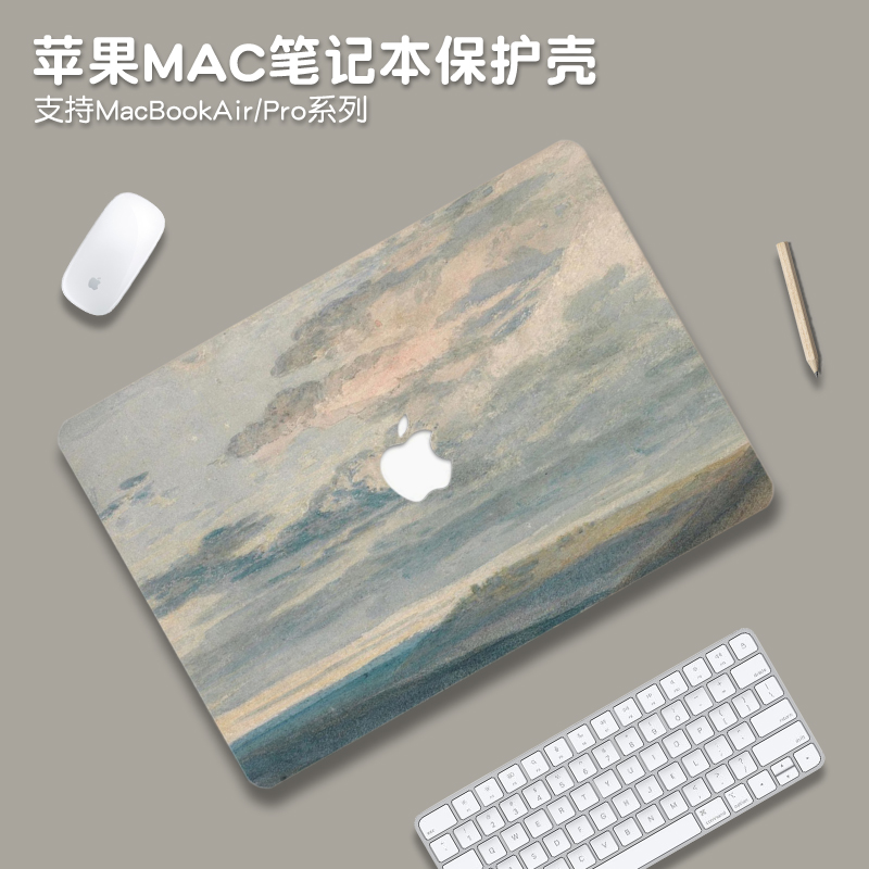油画风2025款适用macbookpro16保护壳M4苹果mac笔记本macbookair13电脑套pro14英寸配件M3透明贴纸15硅胶膜M2