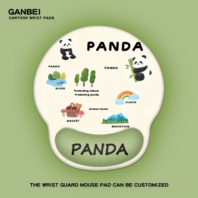 熊猫PANDA鼠标垫3D护腕硅胶键盘手托可爱女生办公高颜值防腱鞘炎