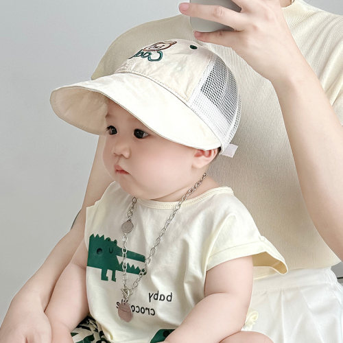 防晒帽大檐男女童网眼夏季太阳帽