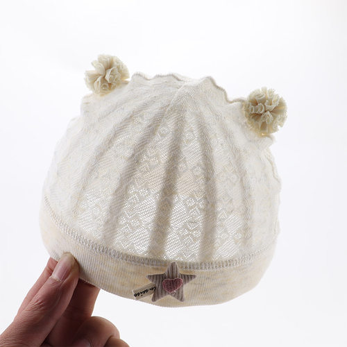 春夏纯棉无骨初生单层透气帽子