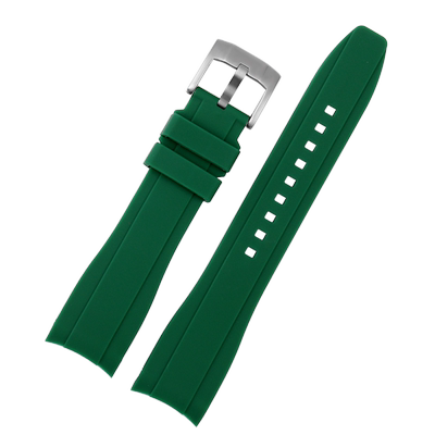 适配劳力士黑/绿水鬼浪琴康卡斯西铁城BN0193 弧形接口硅胶手表带