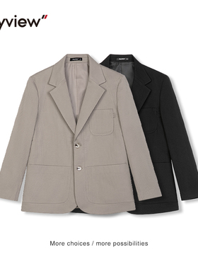 Anyview男装休闲时尚青年外套西装西服修身一粒扣春秋款2211S1002