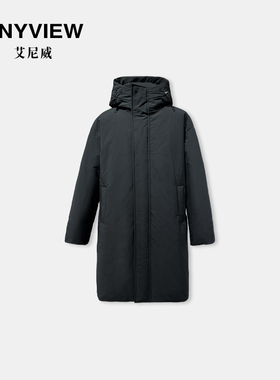 Anyview专柜同款男士羽绒服鹅绒服高克重连帽长款新国际90绒青年