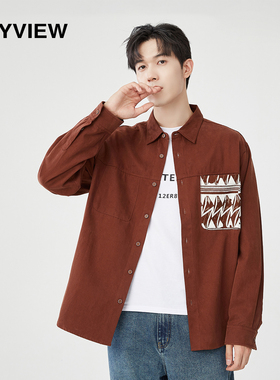 【专柜同款】2023秋冬新款休闲衬衫个性口袋装饰潮牌设计师款百搭