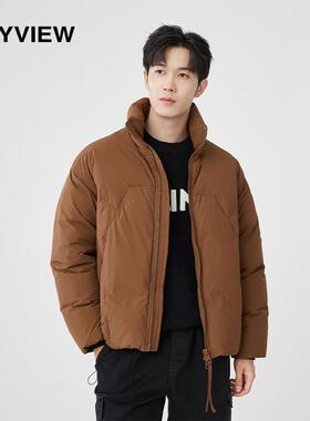 Anyview专柜同款秋冬季新款男士轻薄立领防泼水羽绒服夹克外套