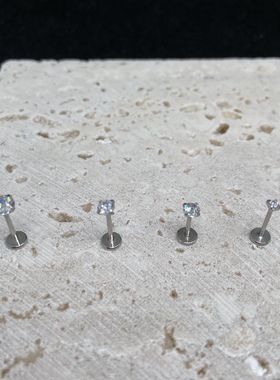 穿刺T型唇钉细针平头耳骨钉软骨钉小耳朵钉耳屏钉平底细杆细棍钉