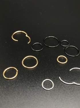 韩国进口316L闭口圈鼻环PA环  潮男耳环 女耳骨圈 不锈钢耳环