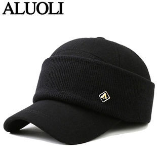 帽子男款秋冬季棒球帽骑行防寒保暖防风面罩加绒中老年护耳鸭舌帽