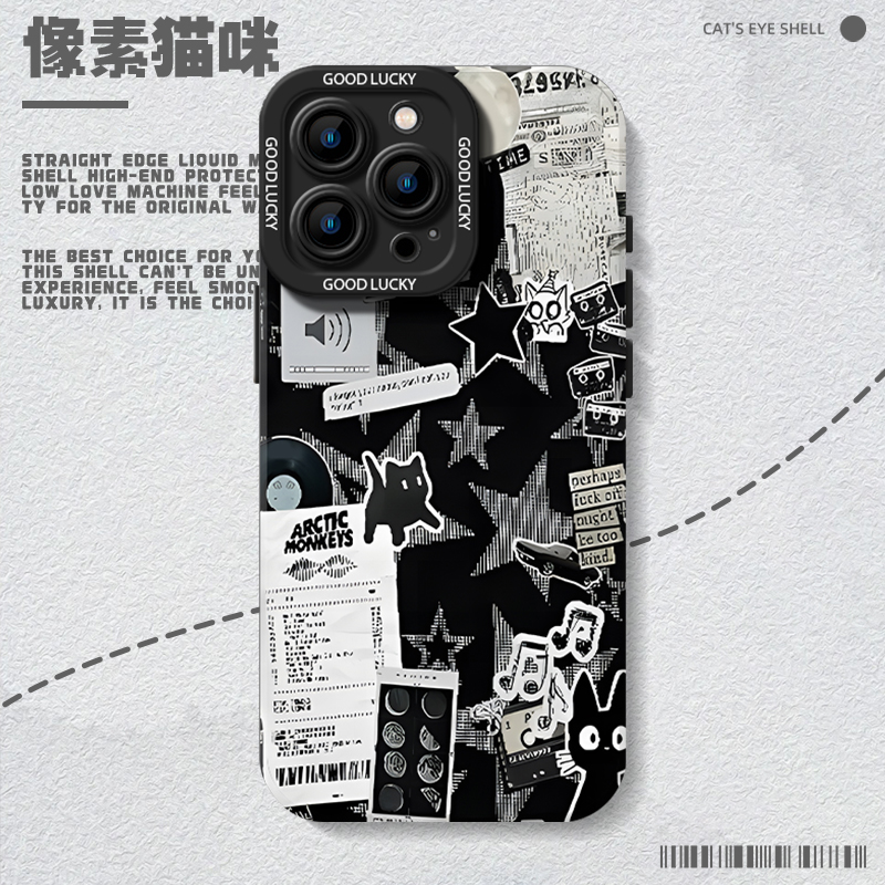 像素风猫咪适用三星手机壳