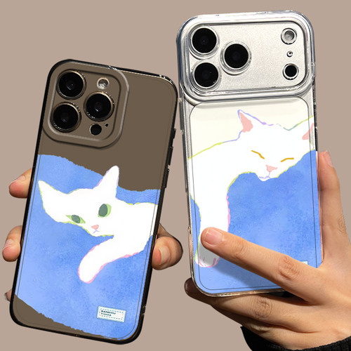 慵懒猫咪透明适用小米手机壳