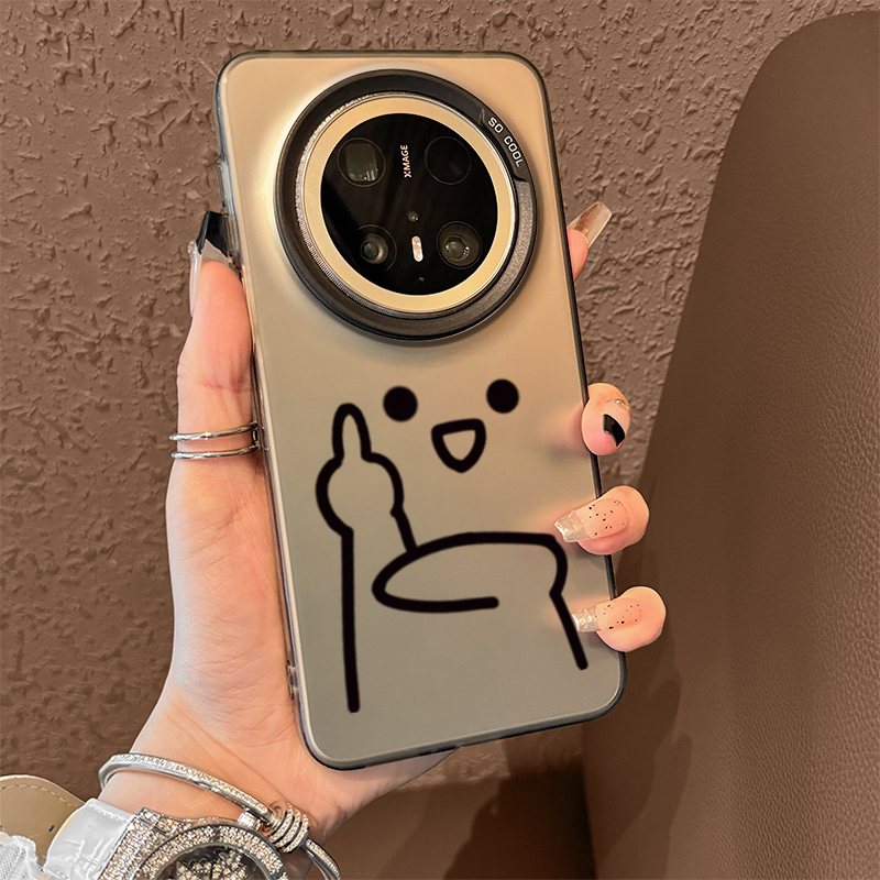 竖中指适用华为mate70手机壳