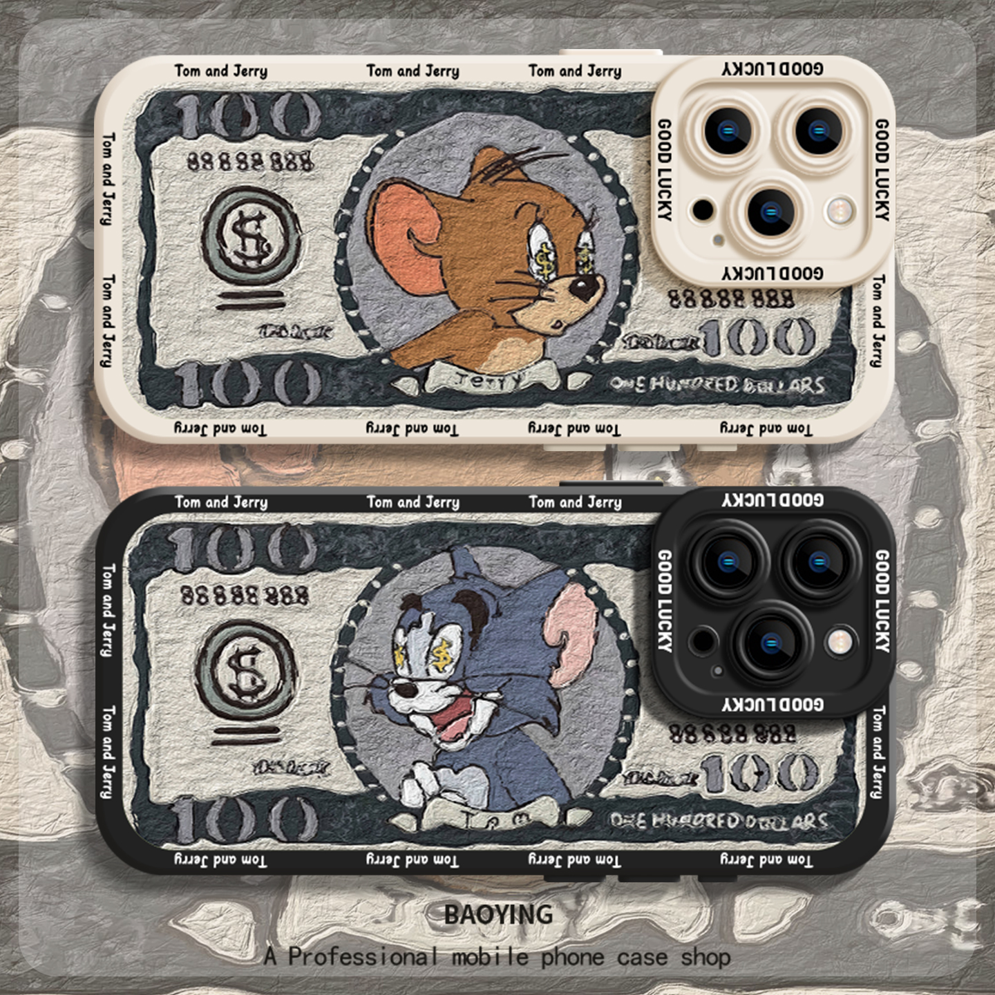 油画猫和老鼠适用iQOO手机壳