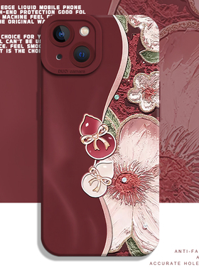 双色葫芦适用oppofindx9手机壳x8s+女x7新款x6ULTR油画reno14pro好运13/12国风poop新中式11妈妈10红色0pp0套