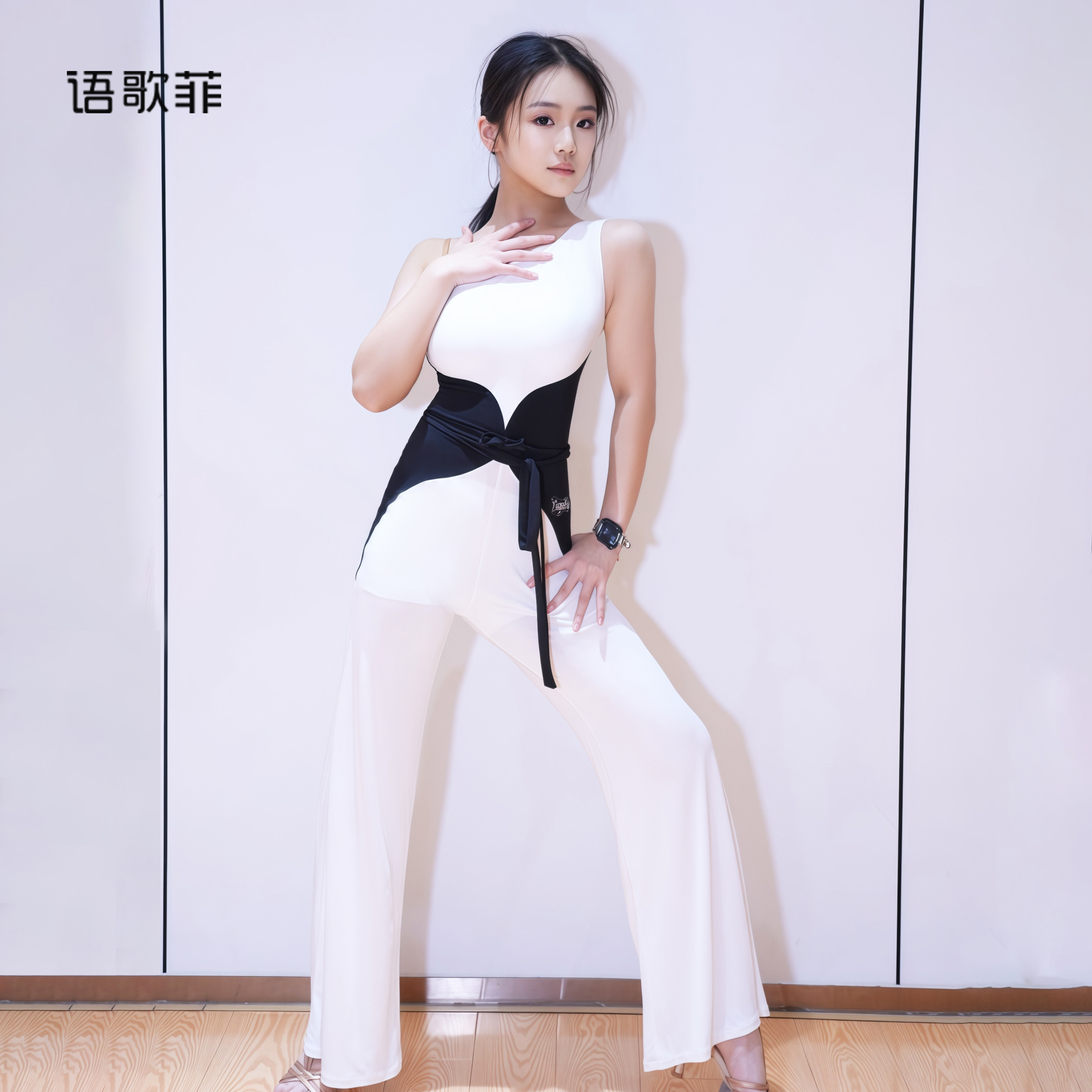 语歌菲拉丁舞服女成人儿童2026新款连体裤子斜肩吊带套装练功服夏