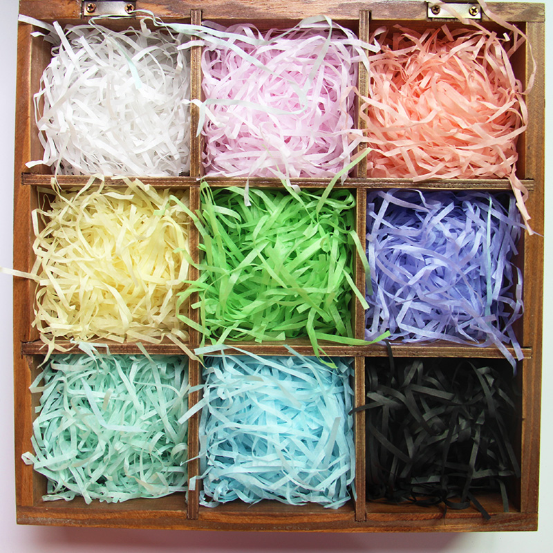 拉菲彩色碎纸丝喜糖盒diy扩香石