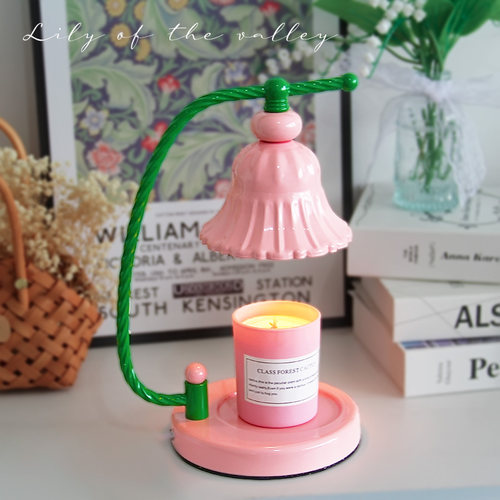 粉色少女心铃兰香薰融蜡灯