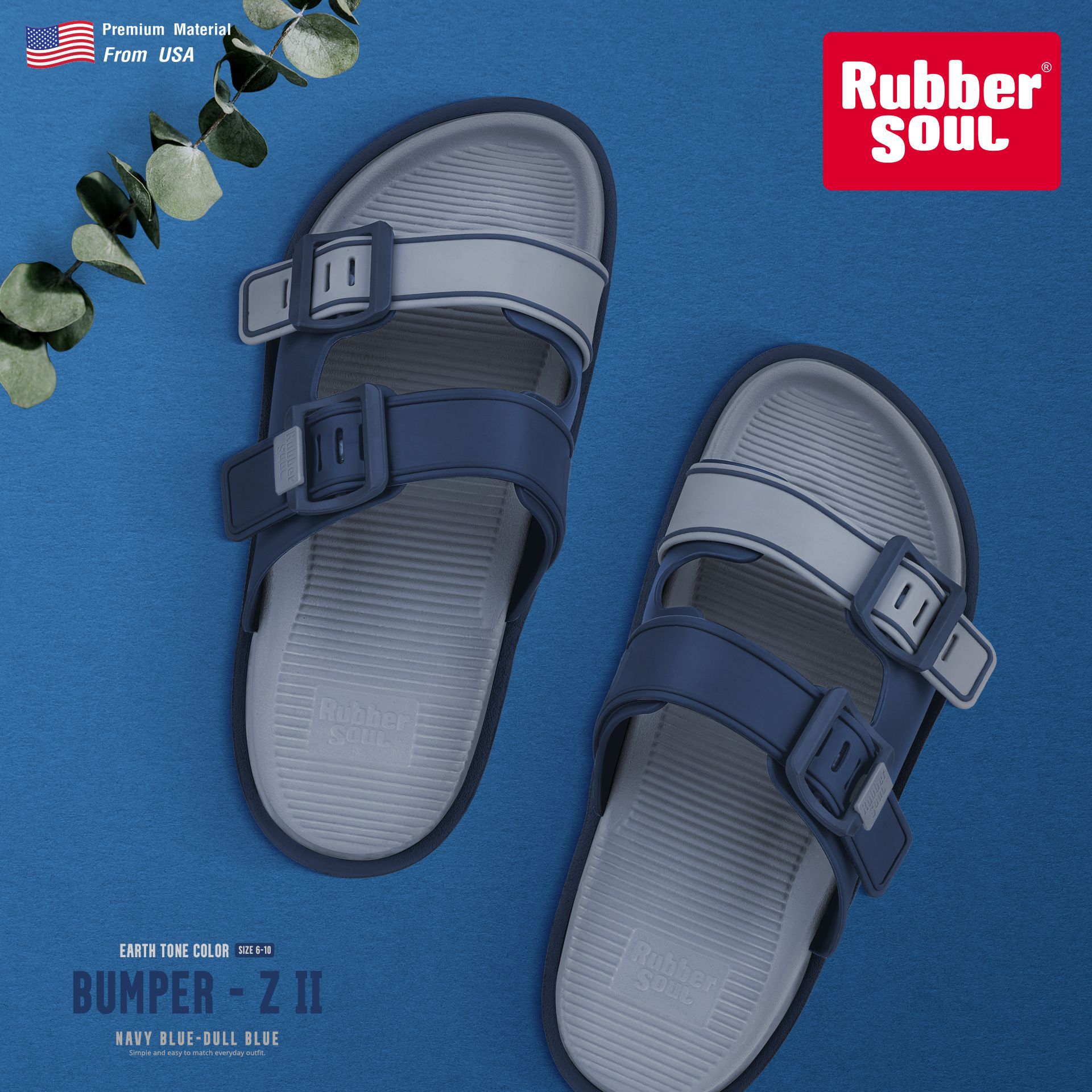 泰国原装进口RUBBERSOUL一字拖鞋
