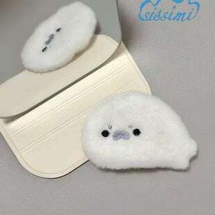 可爱毛绒海豹发夹超萌简约少女发饰侧边鸭嘴新款